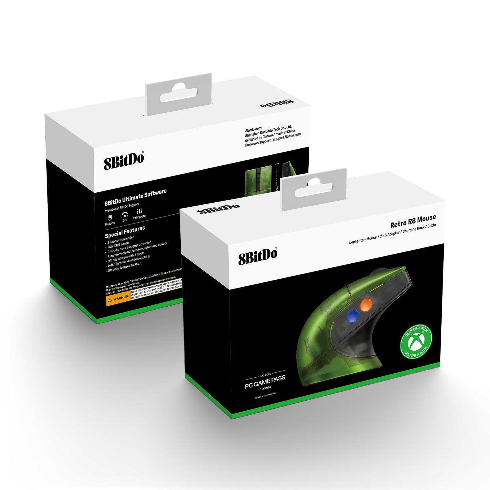 8BitDo Retro R8 Mouse - Xbox Edition - AKNES