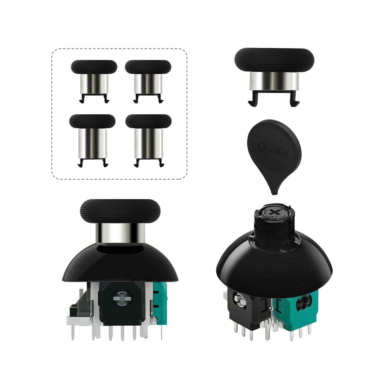 GuliKit 720° Adjustable Tension TMR Magnetic Joystick Replacement Kit (NS55)