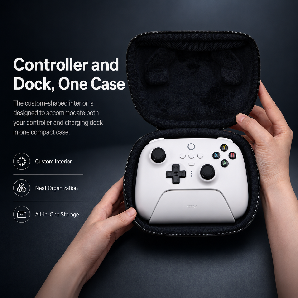 8BitDo Classic Controller Travel Case for Ultimate & Ultimate 2 Series Controller with Charging Dock