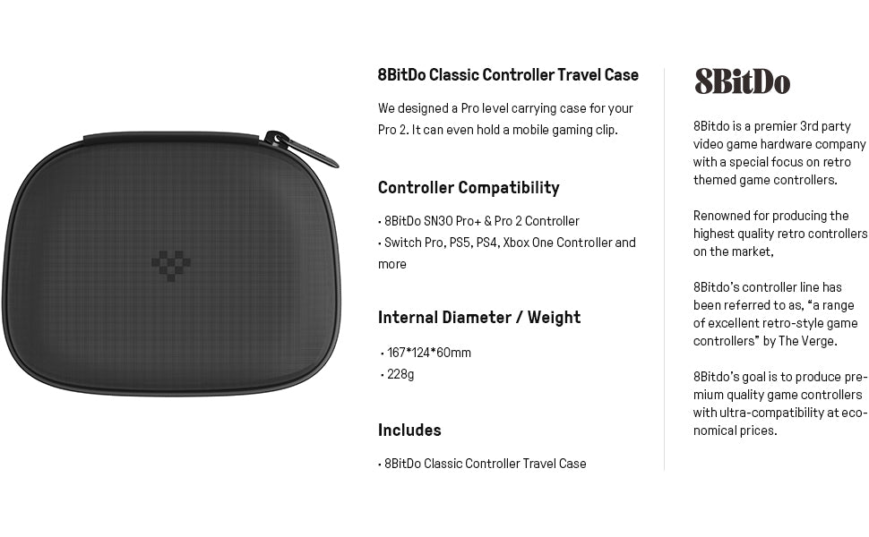 8Bitdo Classic Controller Travel Case (88BE)