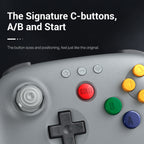 8Bitdo 64 Bluetooth Controller for Analogue 3D, Switch, Windows, and Android (80NE)
