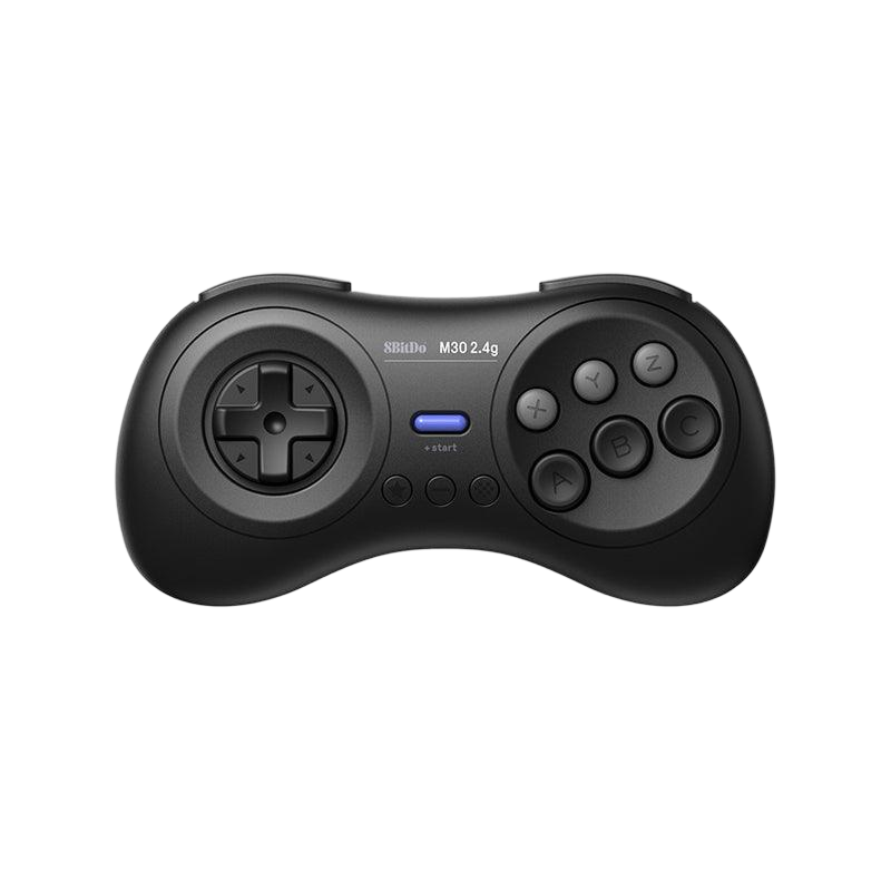 8BitDo M30 2.4G Controller for Sega Genesis Mini Black Front