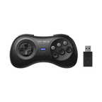 8BitDo M30 2.4G Controller with Adapter for Sega Genesis Mini Black Front