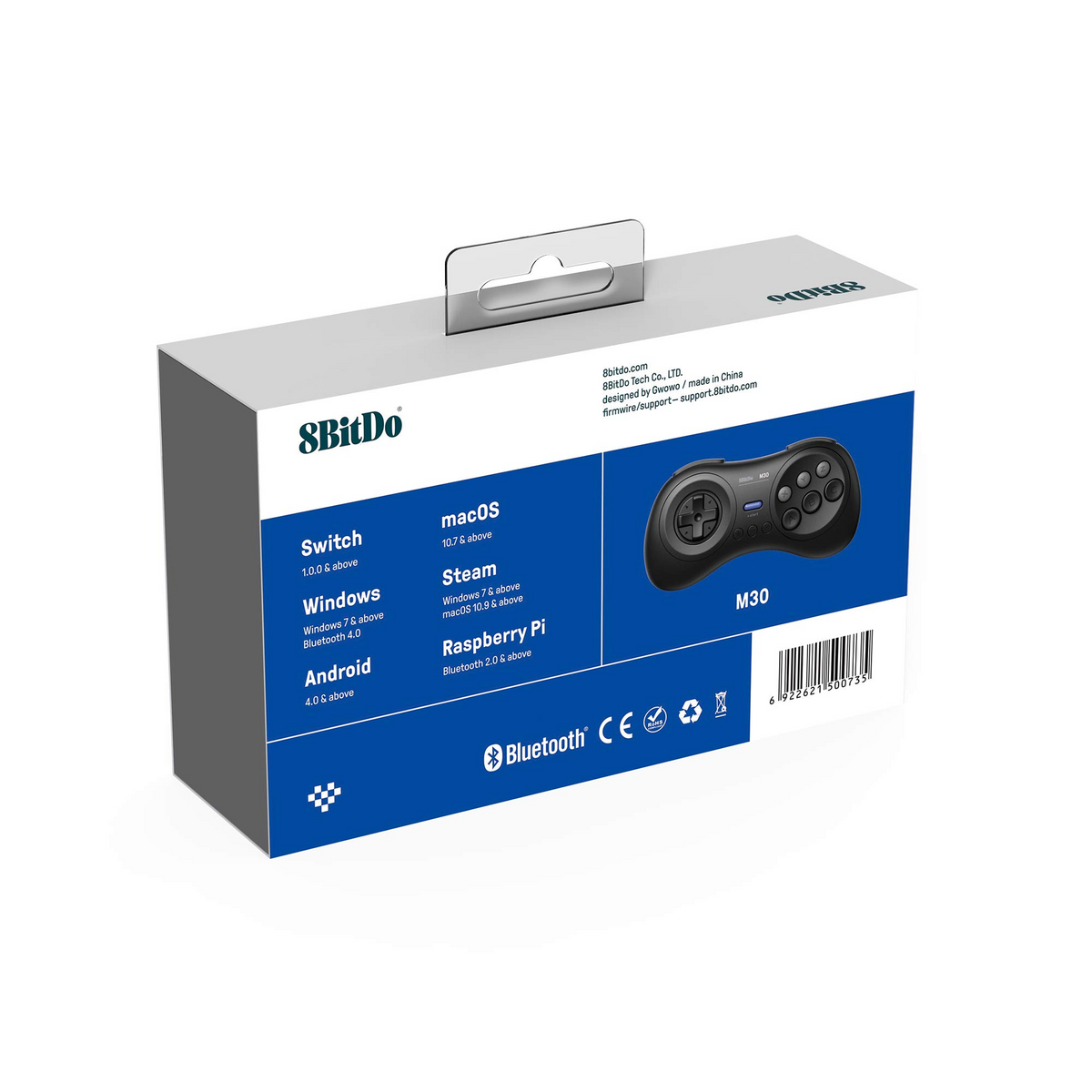 8BitDo M30 Bluetooth Controller Black Pack Back