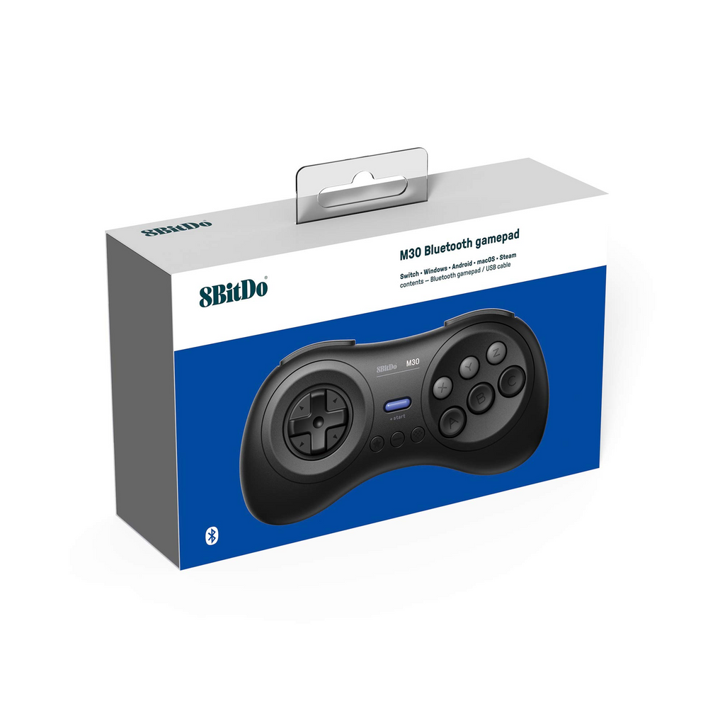 8BitDo M30 Bluetooth Controller Black Pack Front