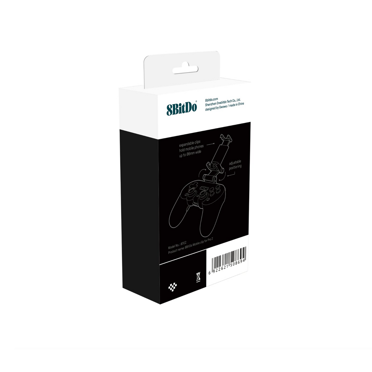 8BitDo Mobile Clip for Pro2 Pro3 Bluetooth Controller Pack Back