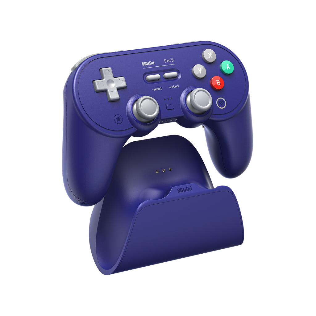 8BitDo Pro3 Blutooth Purple Controller and Charging Dock