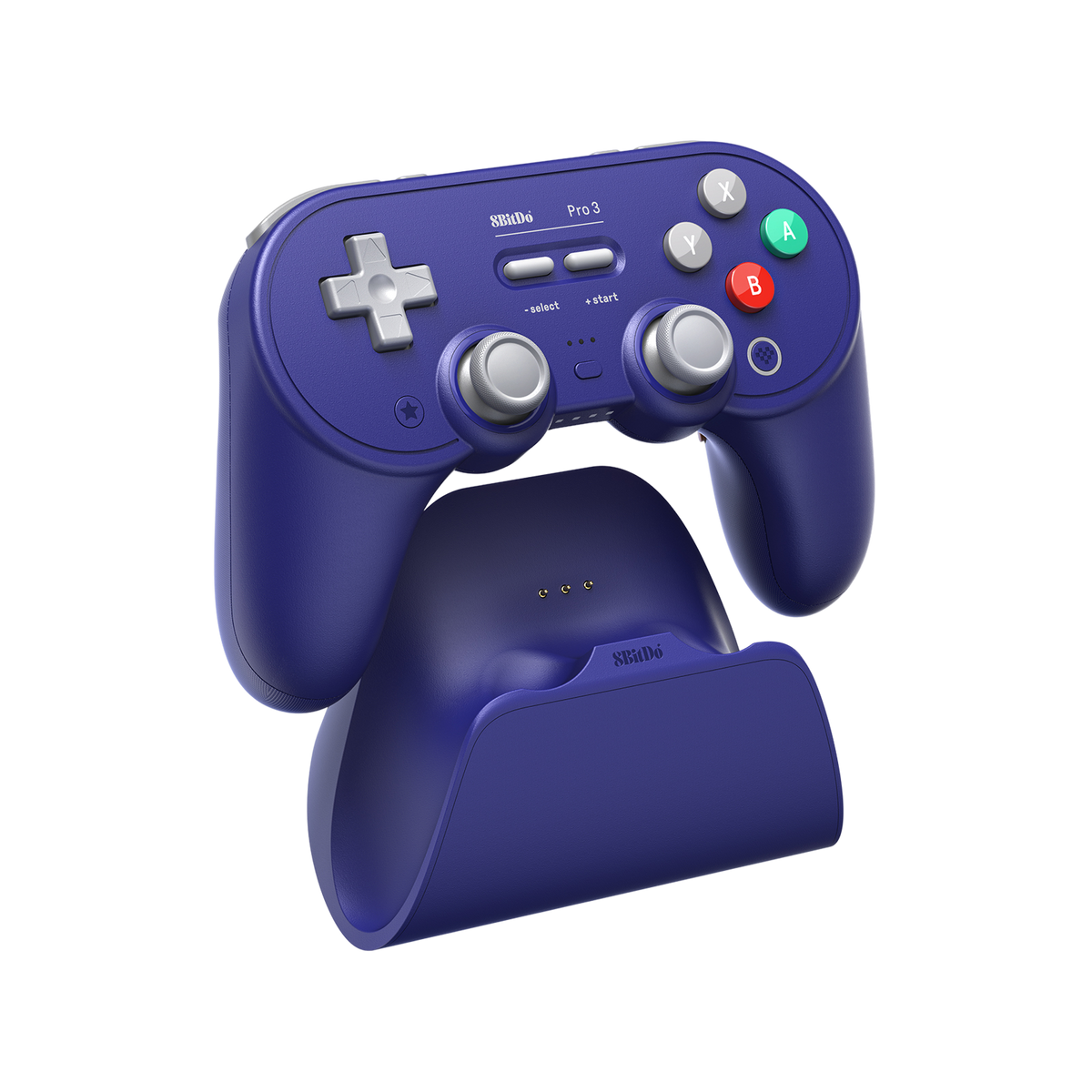 8BitDo Pro3 Blutooth Purple Controller and Charging Dock