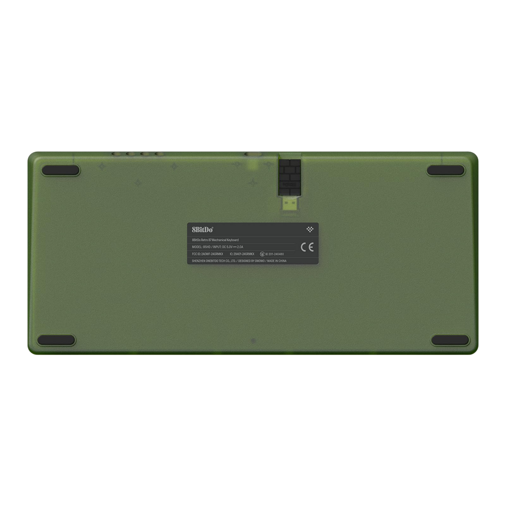 8BitDo Retro 87 Mechanical Keyboard  Xbox Dark Green Back