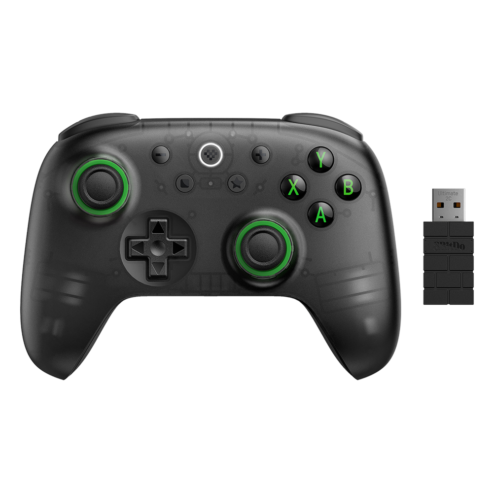 8BitDo Ultimate 2C Wireless Controller Transparent Black Front