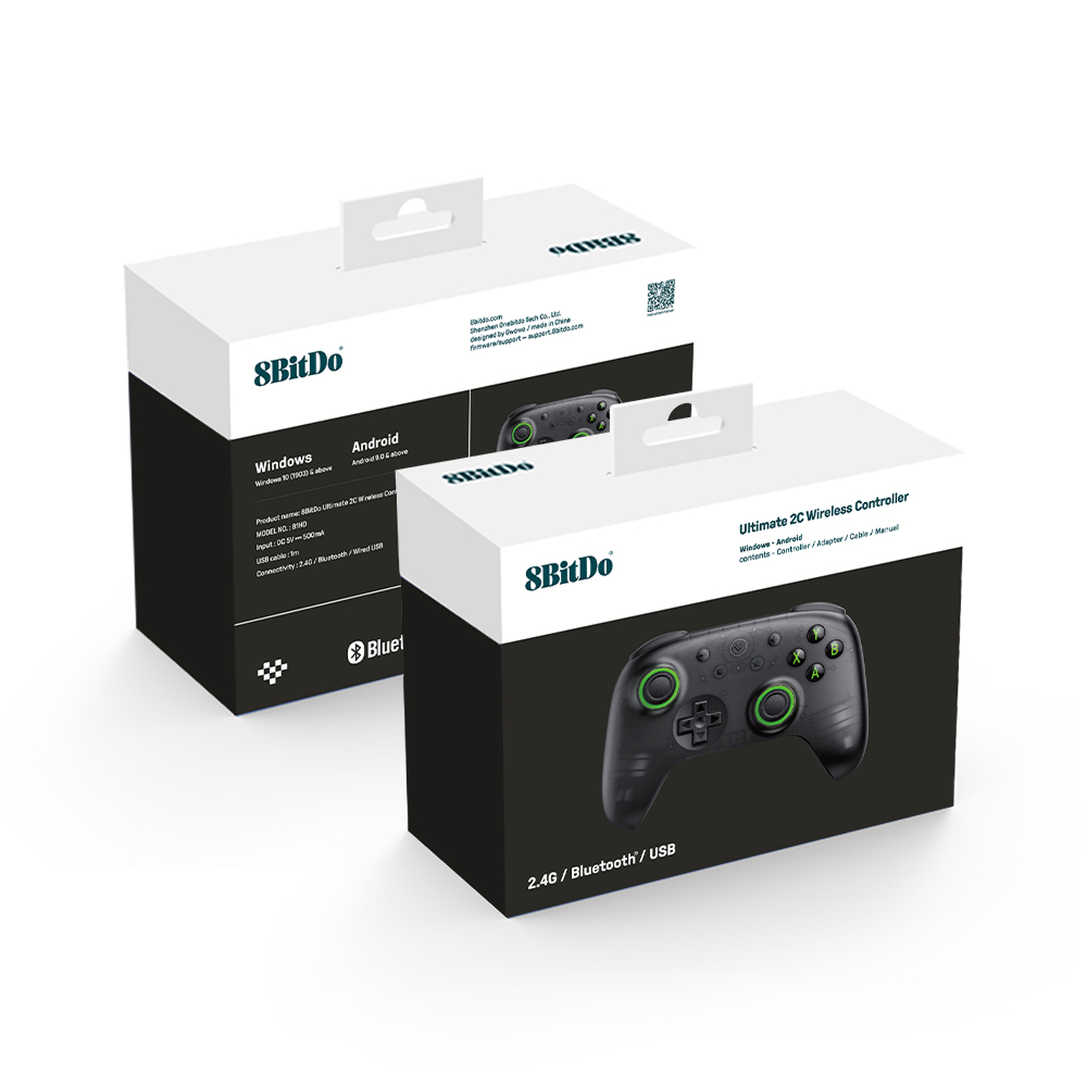 8BitDo Ultimate 2C Wireless Controller Transparent Black Pack