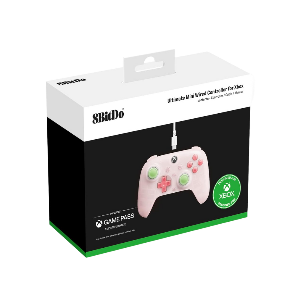 8BitDo Ultimate Mini Wired Controller for Xbox Translucent Pink Pack
