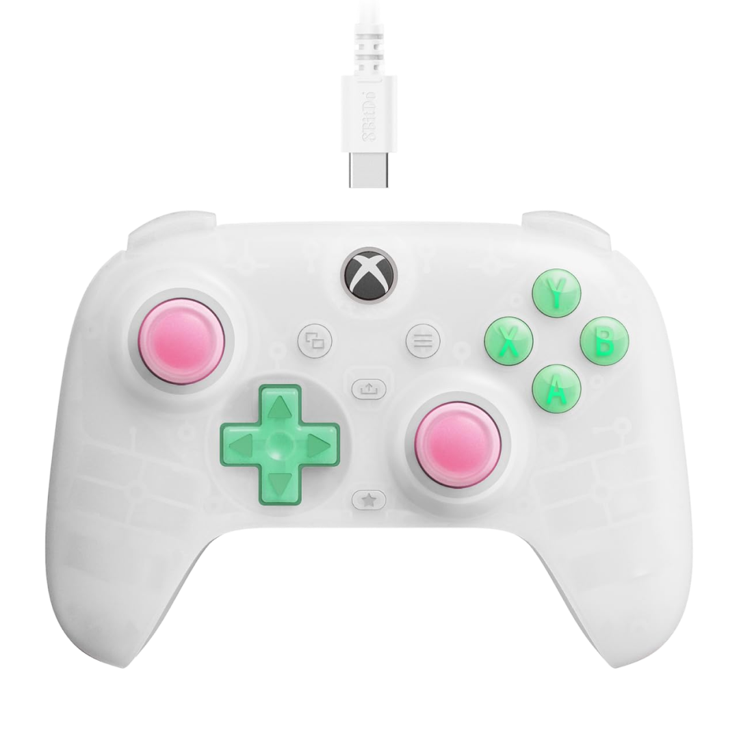 8BitDo Ultimate Mini Wired Controller for Xbox Translucent White Front