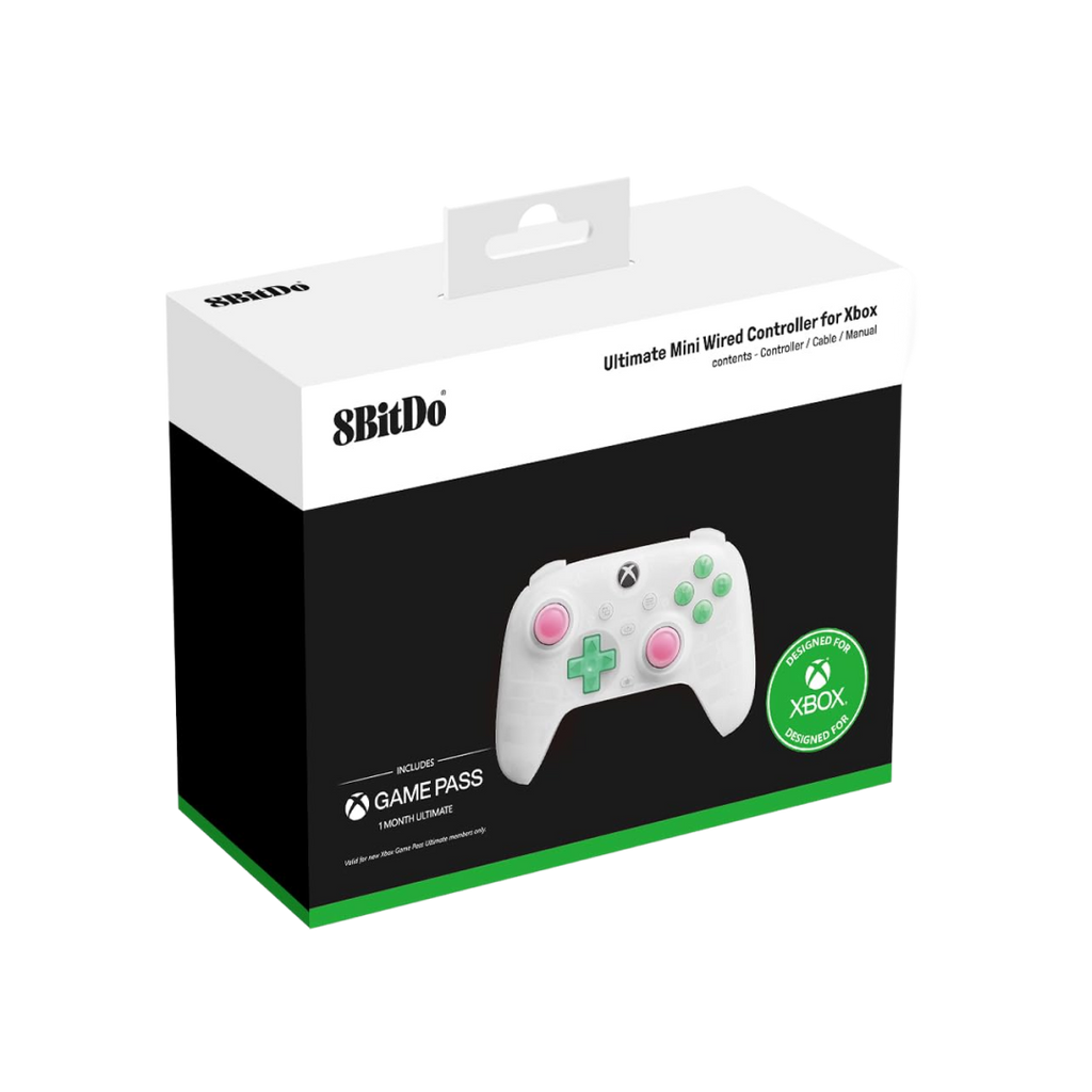 8BitDo Ultimate Mini Wired Controller for Xbox Translucent White Pack