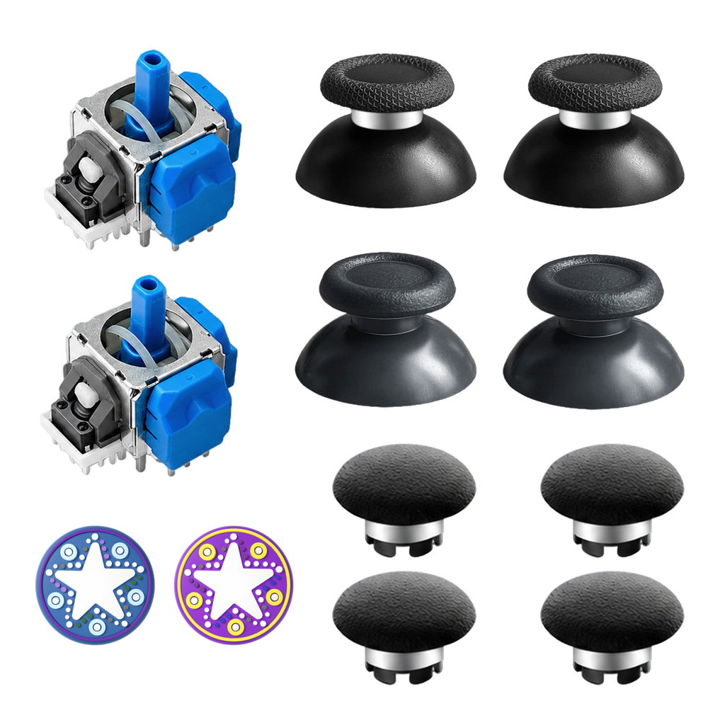 AKNES HallPi V6 TMR Joysticks with Cap Set for PS5/PS5 Edge/ PS4  - 2 Sticks + 8 Caps (AK205Pro)