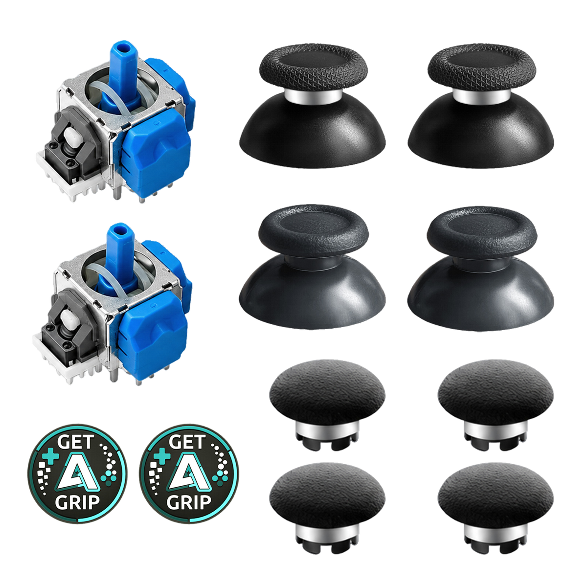 AKNES HallPi V6 TMR Joysticks with Cap Set for PS5/PS5 Edge/ PS4  - 2 Sticks + 8 Caps (AK205Pro)