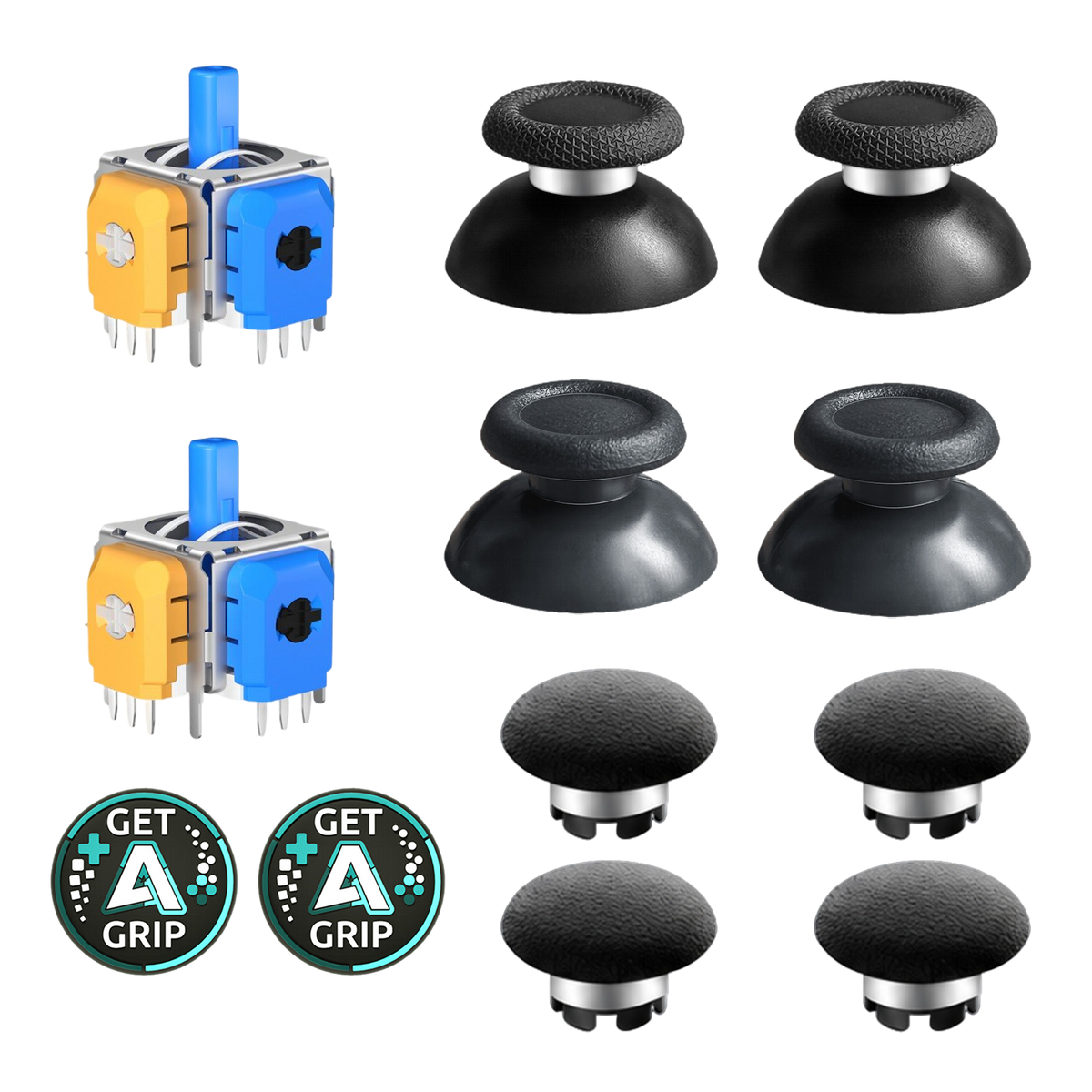 AKNES HallPi V6 TMR Joysticks with Cap Set for PS5/PS5 Edge/ PS4  - 2 Sticks + 8 Caps (AK205Pro)
