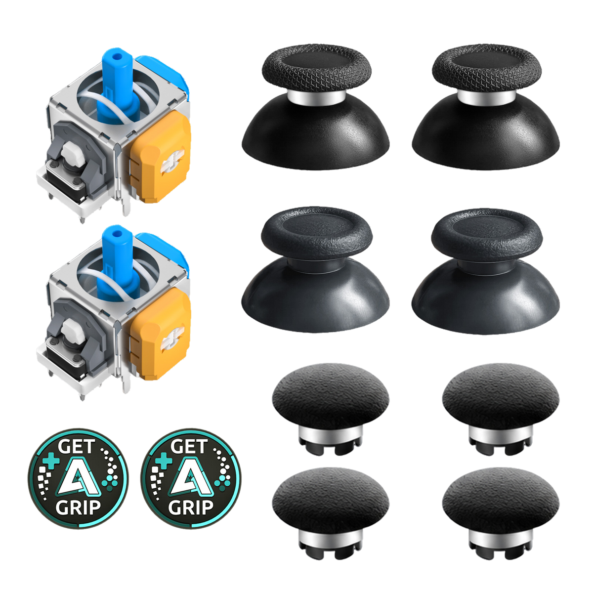AKNES HallPi V6 TMR Joysticks with Cap Set for PS5/PS5 Edge/ PS4  - 2 Sticks + 8 Caps (AK205Pro)