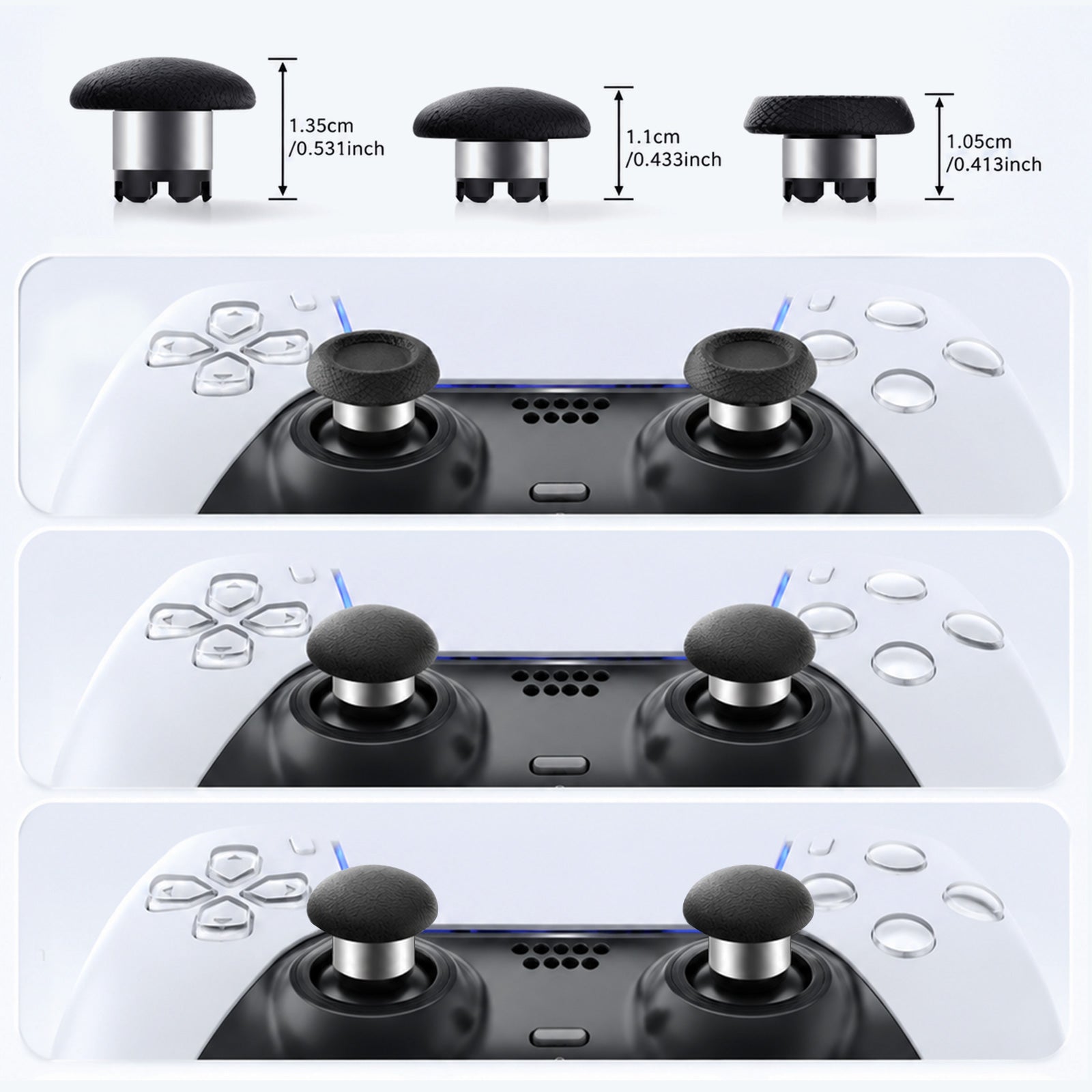 AKNES HallPi V6 TMR Joysticks with Cap Set for PS5/PS5 Edge/ PS4  - 2 Sticks + 8 Caps (AK205Pro)