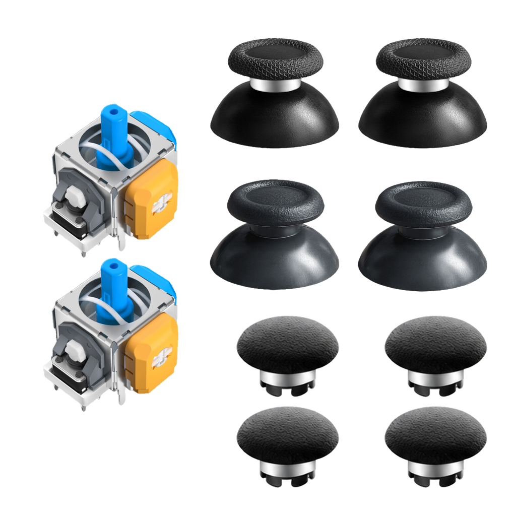 AKNES HallPi V6 TMR Joysticks with Cap Set for PS5/PS5 Edge/ PS4  - 2 Sticks + 8 Caps (AK205Pro)