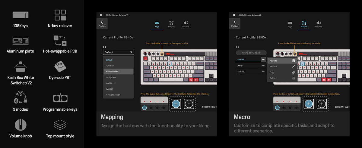 8bitdo Key Mapping 8BitDo Retro 108 Mechanical Keyboard – AKNES