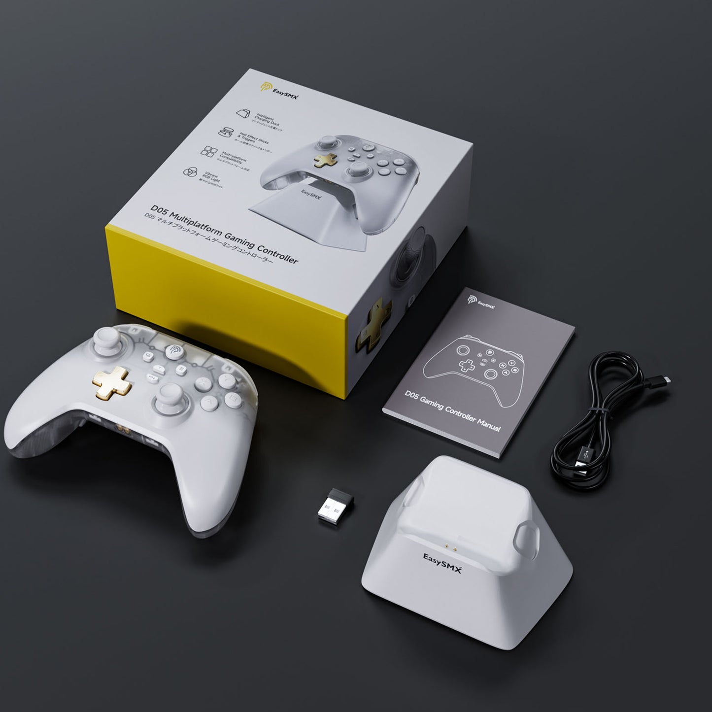 EasySMX D05 Wireless Gaming Controller with Charging Dock