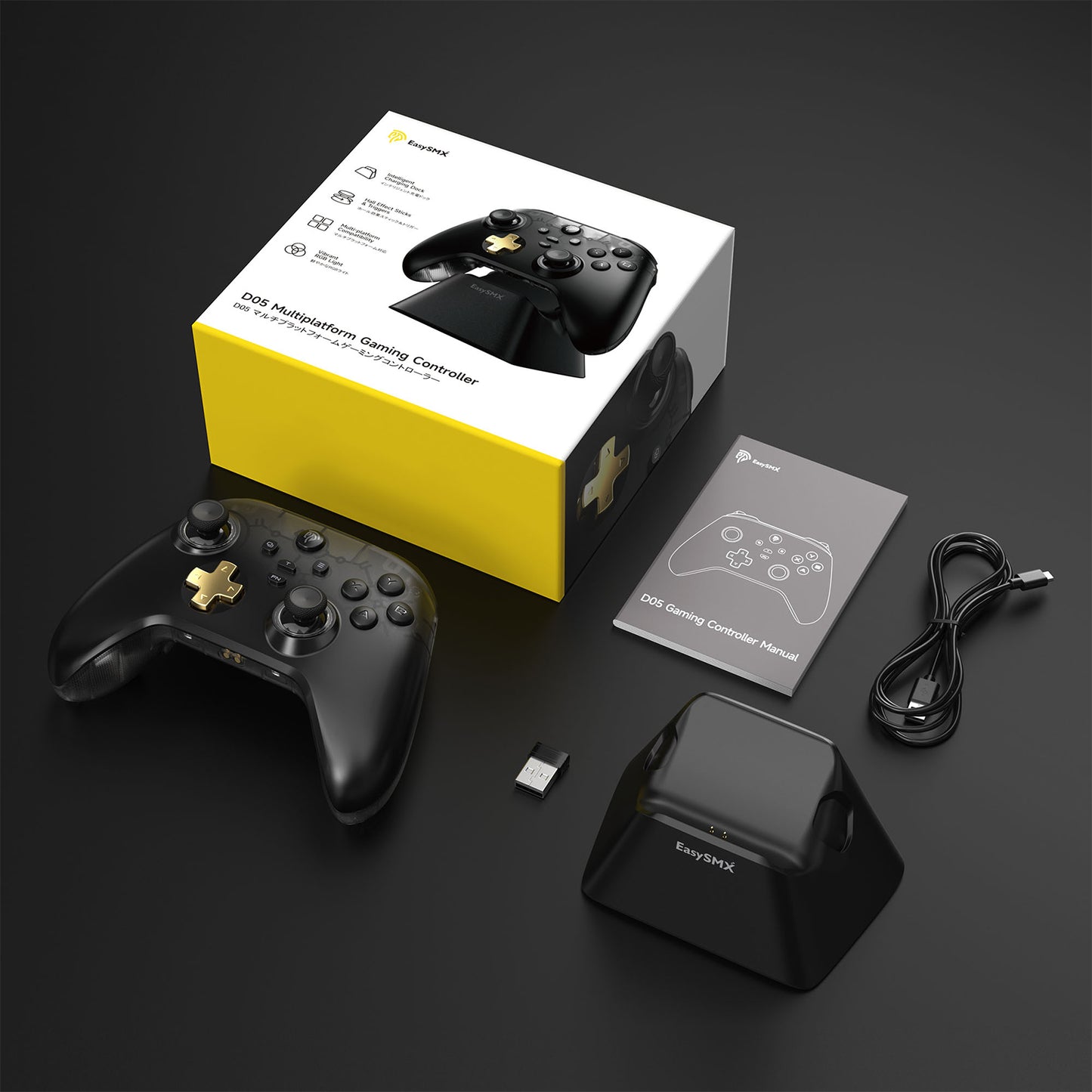 EasySMX D05 Wireless Gaming Controller with Charging Dock