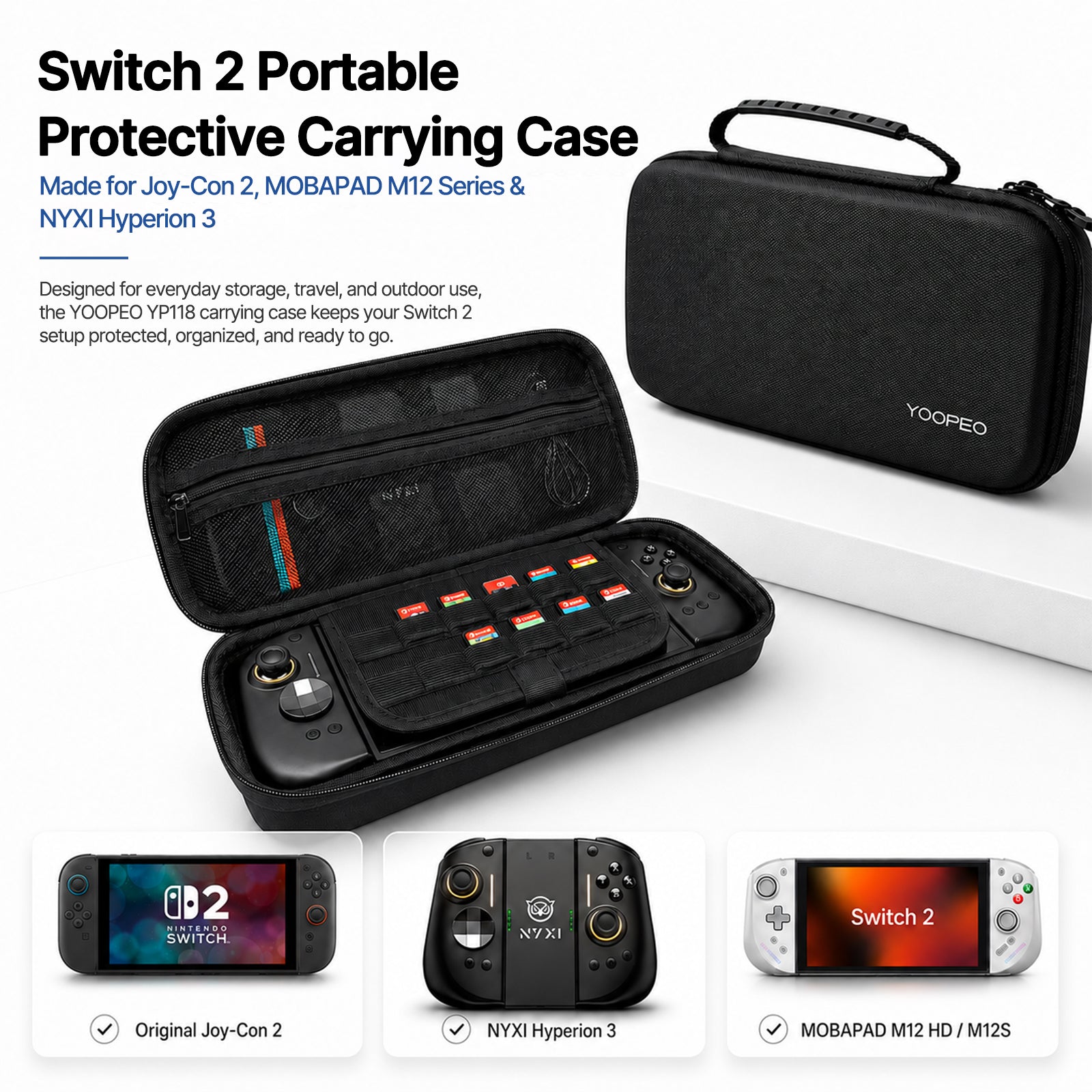 YOOPEO Carrying Case for Nintendo Switch 2 Joy-Con 2, MOBAPAD M12
