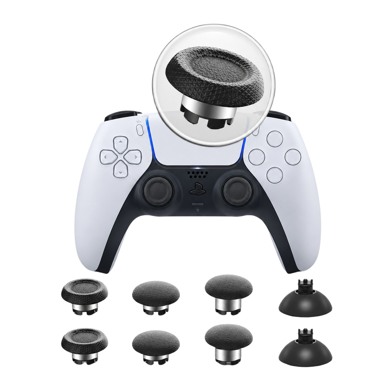 AKNES HallPi V6 TMR Joysticks with Cap Set for PS5/PS5 Edge/ PS4  - 2 Sticks + 8 Caps (AK205Pro)