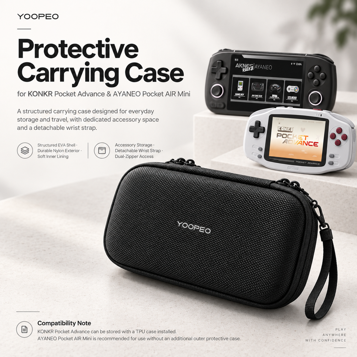 YOOPEO Protective Carrying Case for KONKR Pocket Advance & AYANEO Pocket AIR Mini (YP119)